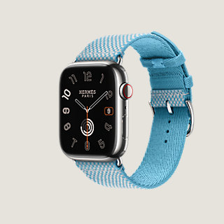 Series 9 case & Band Apple Watch Hermès Single Tour 45 mm Toile H